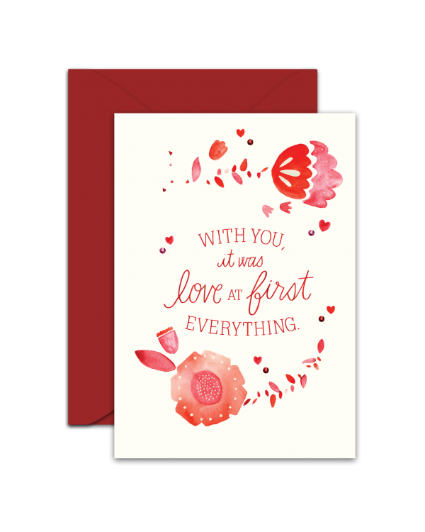 Greeting Card - GC2916-HAL034 - WITH YOU, it was love AT the first EVERTHING